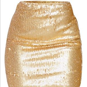 Shape Gold Sequin Bodycon Skirt